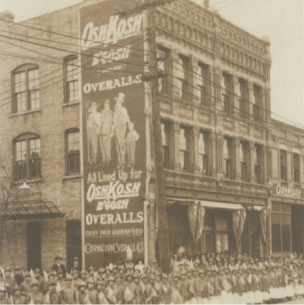 Photograph of the OshKosh B'Gosh building on Otter Avenue, 1901