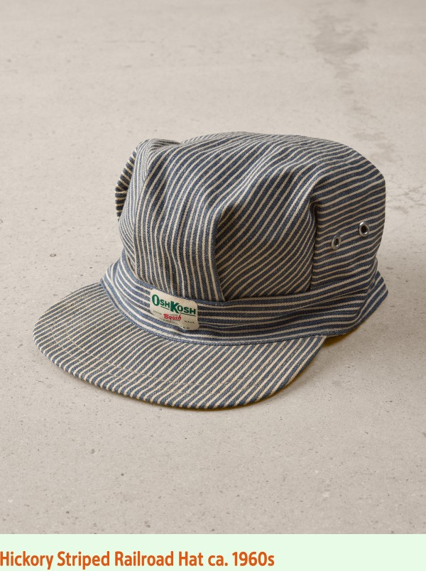 Hickory Striped Railroad Hat ca. 1960s