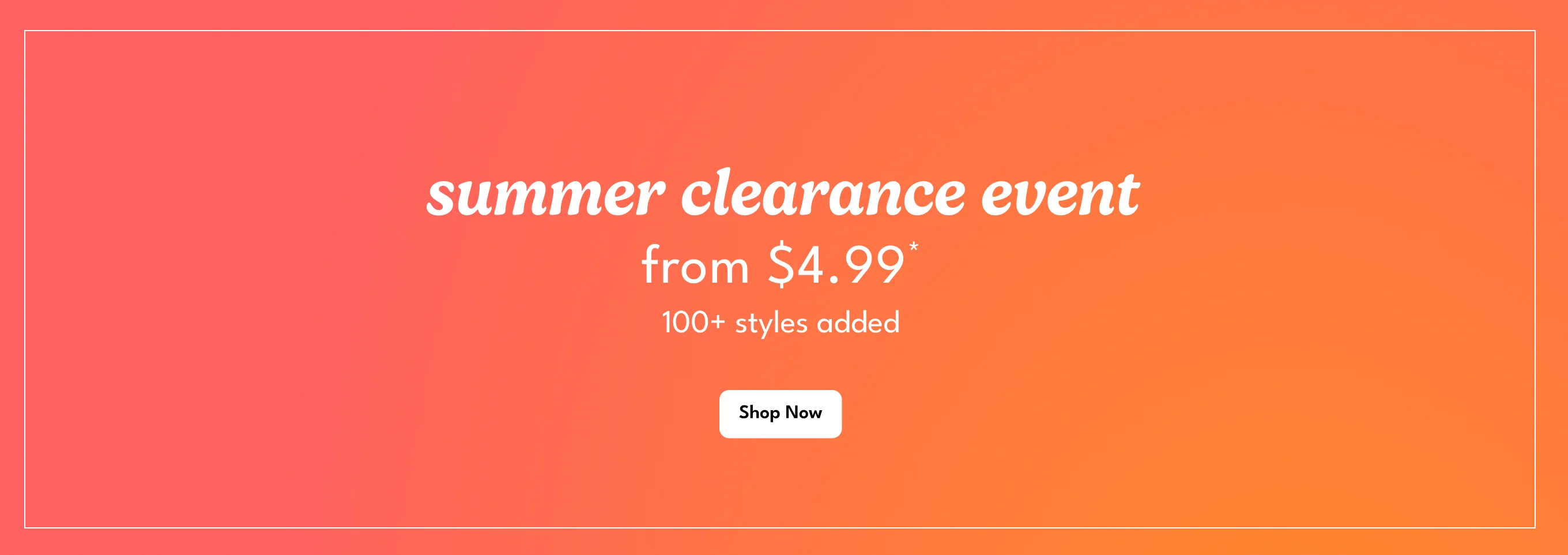 Summer Clearance Hero Image - 4.99