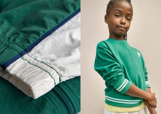 girl in retro sport outfit with style details