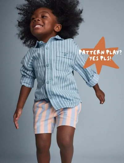 toddler boy striped button down