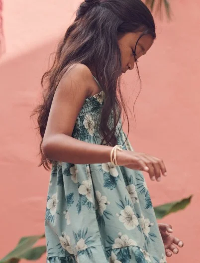 kid girl in floral dress