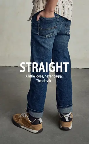 Straight denim jeans