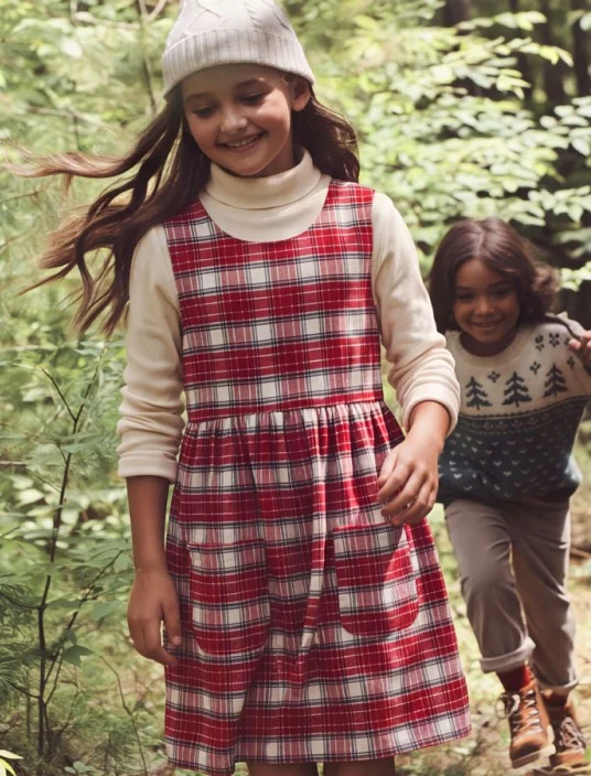girl in holiday dress