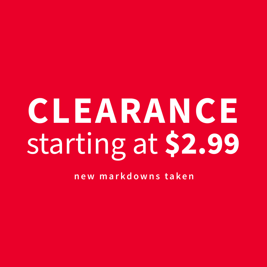 from $2.99 clearance