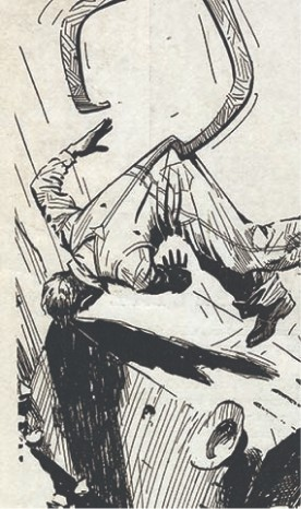 Newspaper clipping and illustration depicting the 1930 OshKosh coat durability story