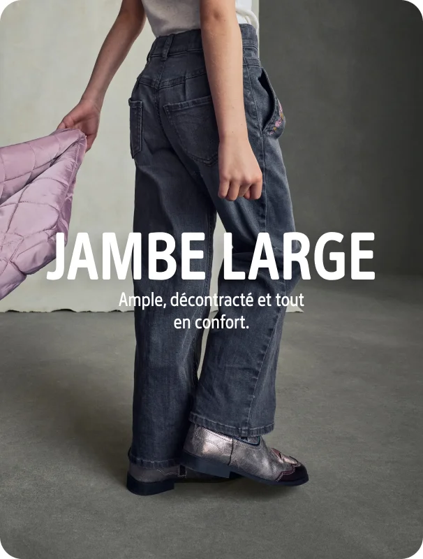 Jeans &agrave; jambe large