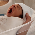 Baby yawning