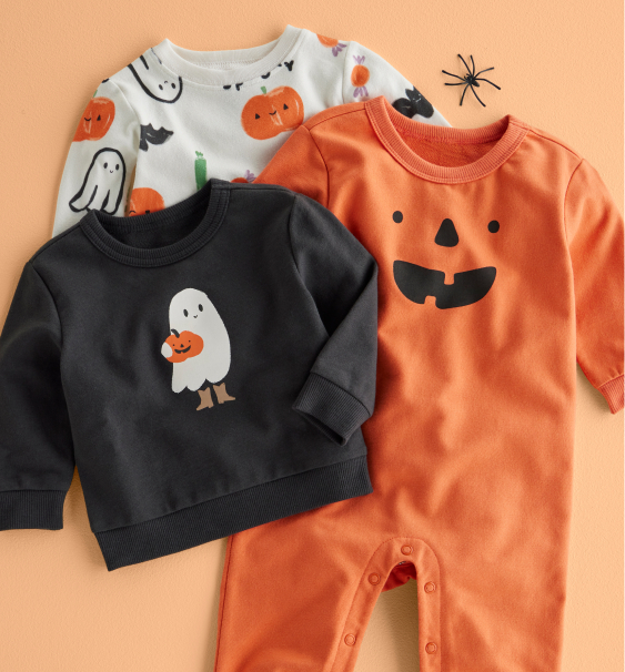 laydown of halloween clothes