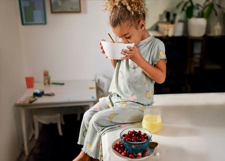 Girl eating cereal