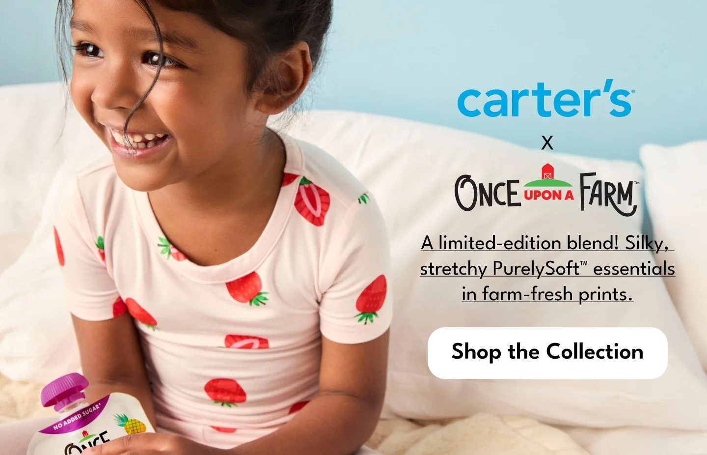 Carters x Once Upon a Farm | A limited-edition blend! Silky,  stretchy PurelySoft™ essentials in farm-fresh prints. | Shop the Collection