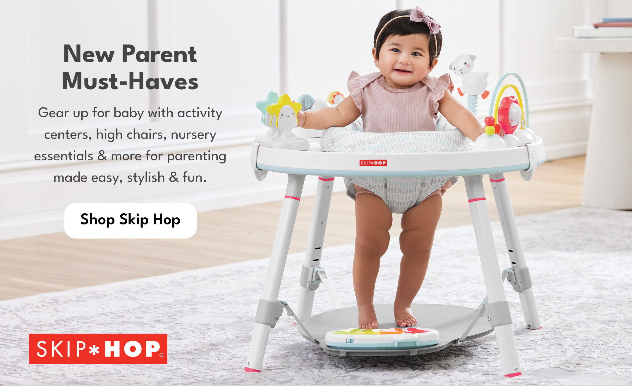 Baby in activity center