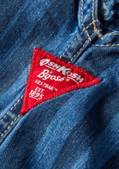 close-up of oshkosh overall vestback