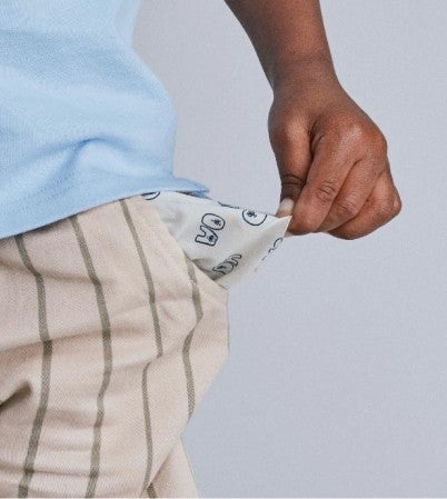 toddler showing pocket lining