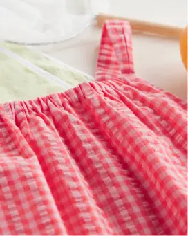 a detail shot of a plaid top
