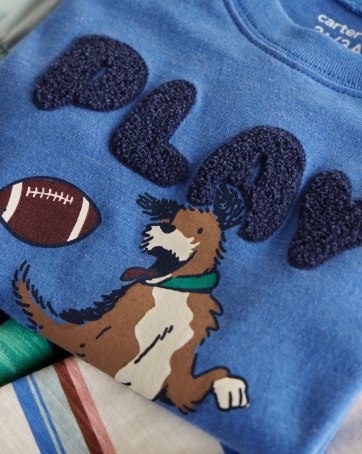 detail shot of play embroidery with dog