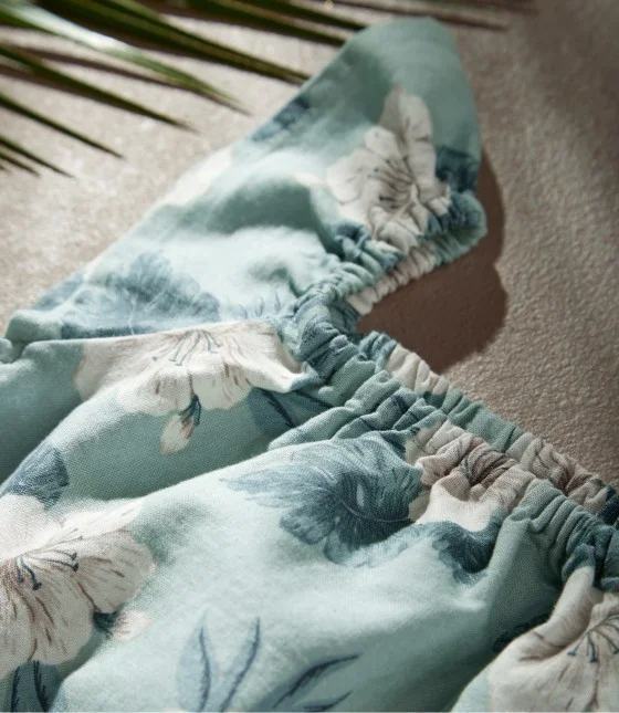 detail shot of floral print top