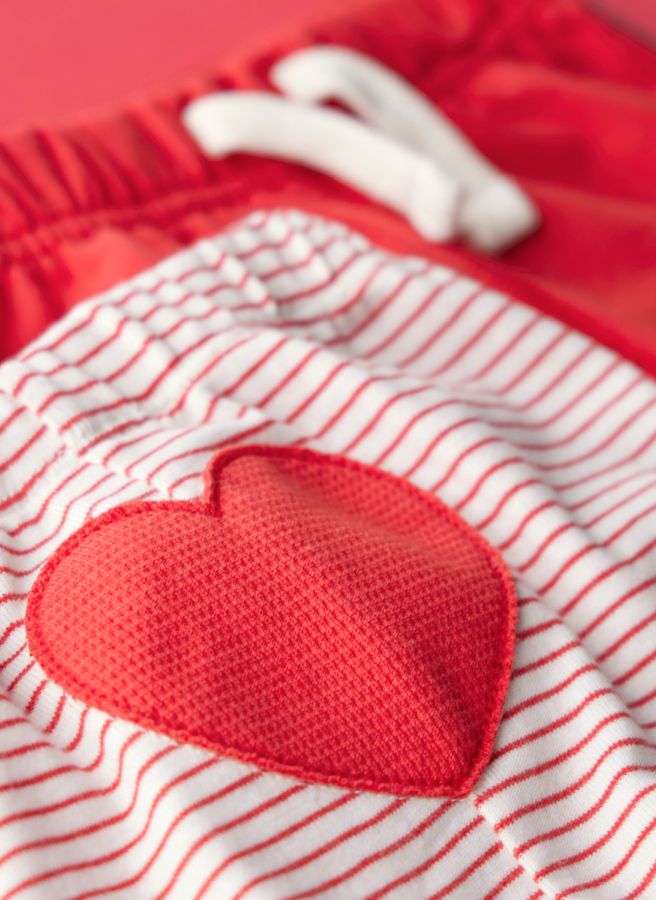 heart print on pants