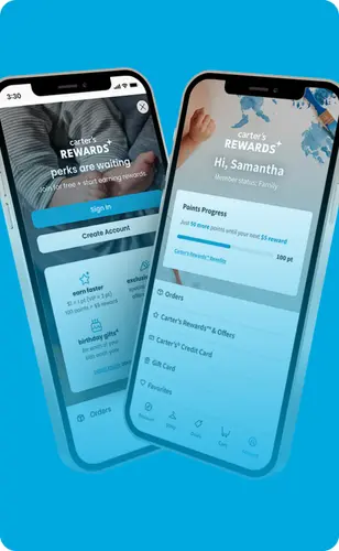 A phone showing the Carter's App