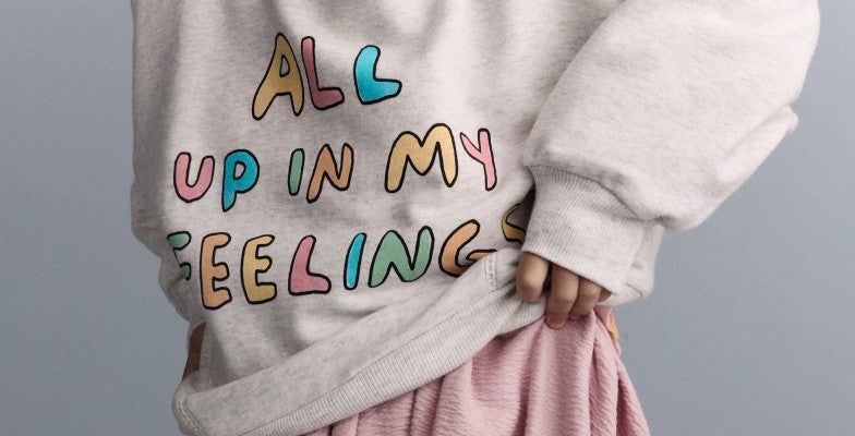 girl wearing sweatshirt