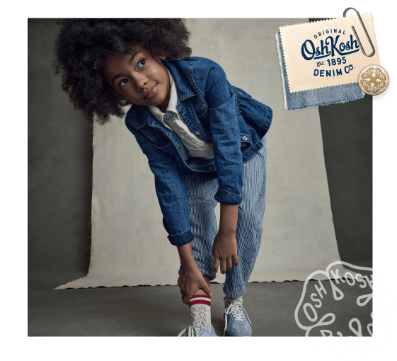 girl wearing stripe denim pants