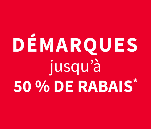 Jusqu&rsquo;&agrave; 50 % de rabais* sur les d&eacute;marques
