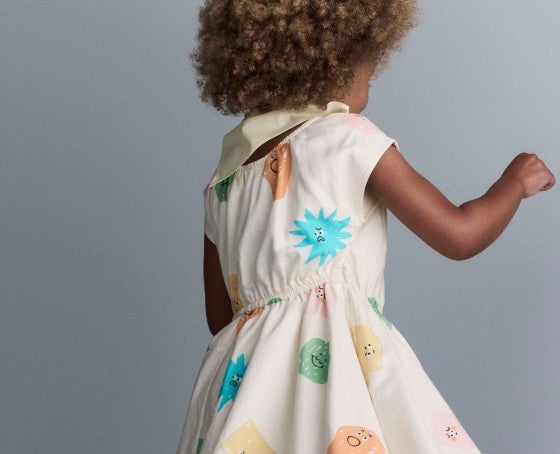 girl in graphic dress