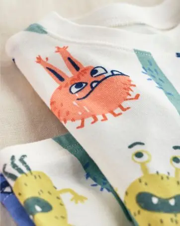 close up of monster pjs
