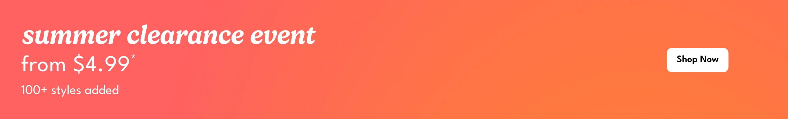 Skinny Banner Summer Event Sale from $4.99